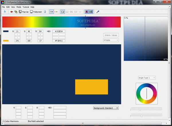 Color Selector for Harmony Contrasts