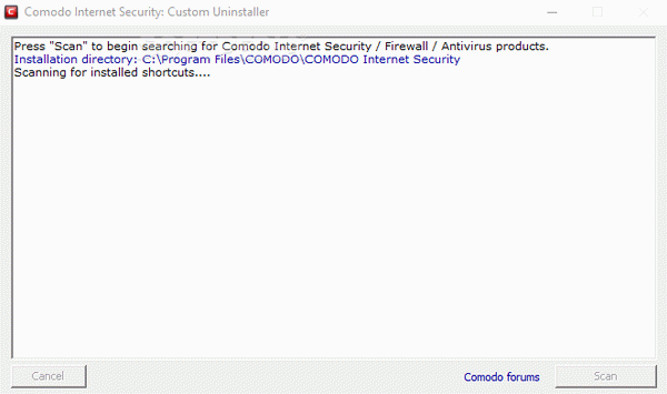 Comodo Internet Security: Custom Uninstaller