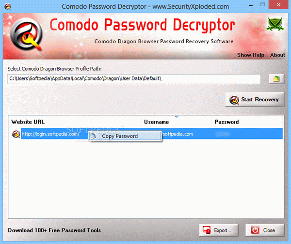 Comodo Password Decryptor