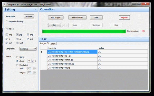 Compress and resize images