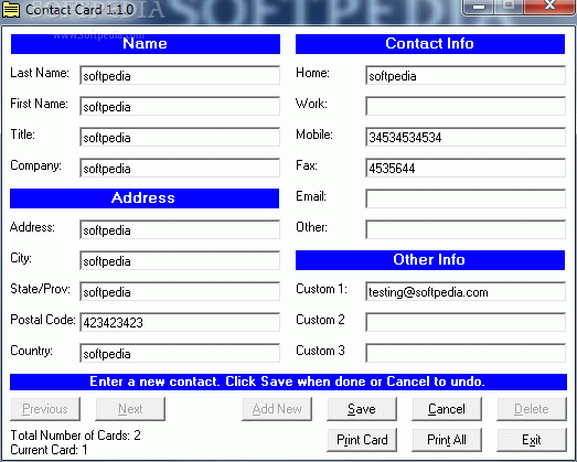 Contact Card