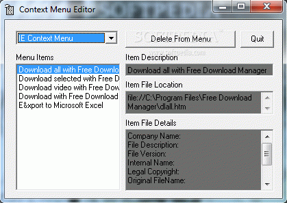 Context Menu Editor