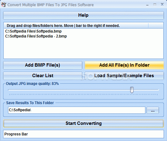 Convert Multiple BMP Files To JPG Files Software