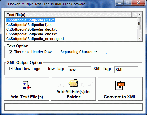 Convert Multiple Text Files To XML Files Software