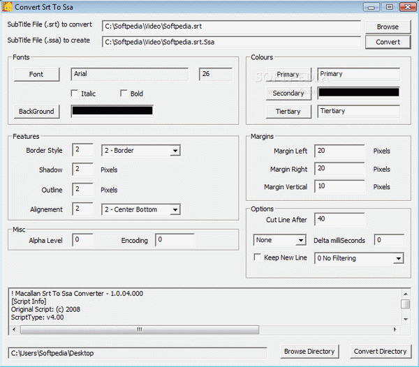 Convert SRT To SSA