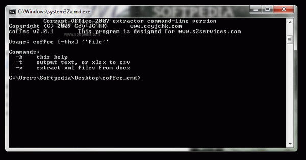 Corrupt Office 2007 extractor command-line