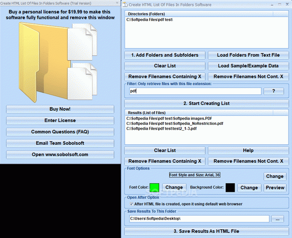 Create HTML List Of Files In Folders Software