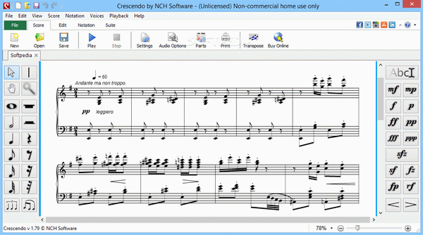 Crescendo Music Notation Editor