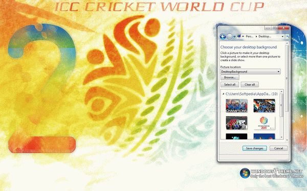 Cricket World Champions Windows 7 Theme