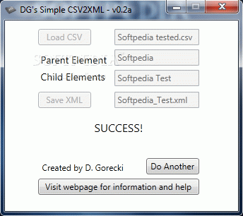 DG's Simple CSV2XML