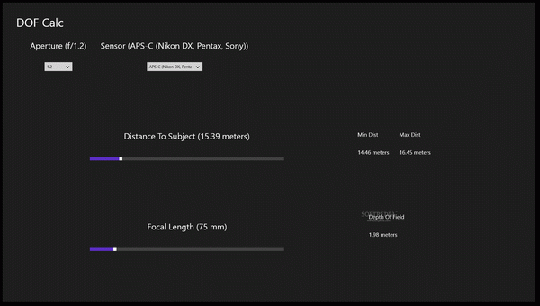 DOF Calc For Windows 8