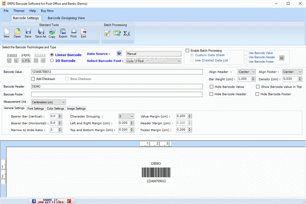 DRPU Barcode Software for Post Office and Banks