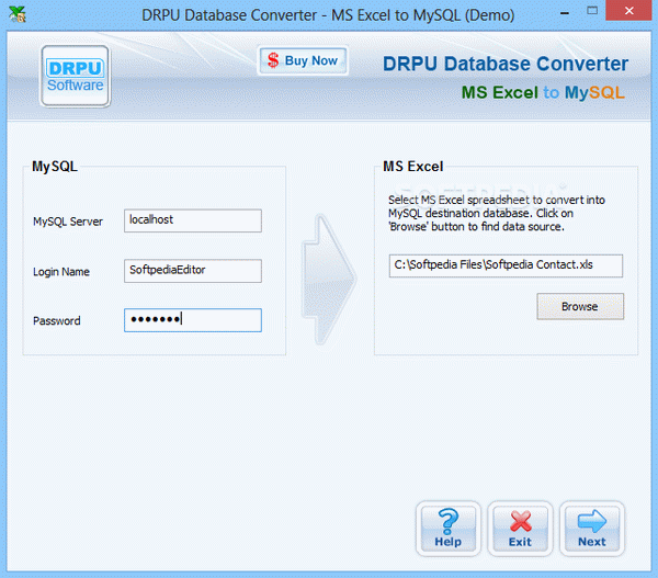 DRPU Database Converter - MS Excel to MySQL