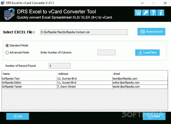 DRS Excel to vCard Converter