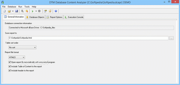 DTM Database Content Analyzer