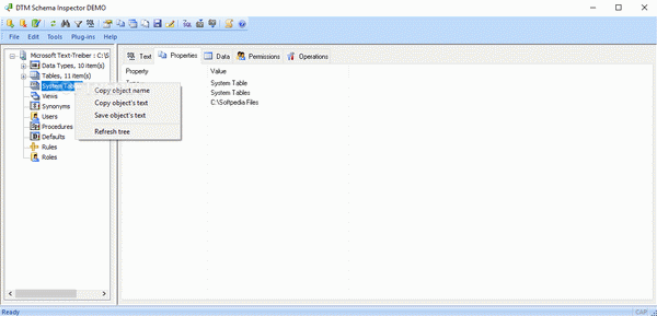 DTM Schema Inspector