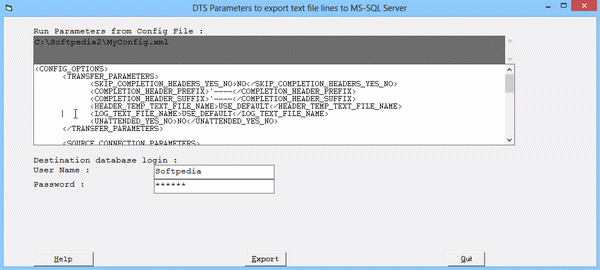 DTS Parameters to export text file lines to MS-SQL Server