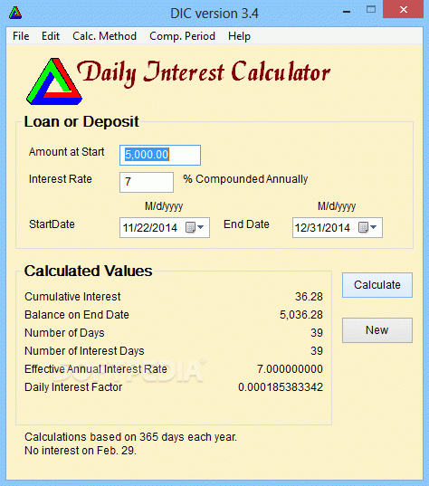 Daily Interest Calculator and Equivalent Interest Rate Calculator