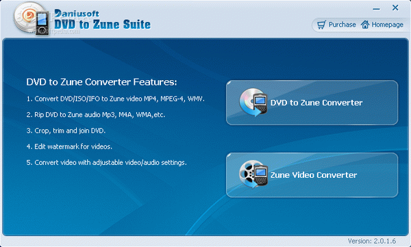 Daniusoft DVD to Zune Suite