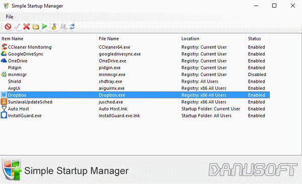 Simple Startup Manager