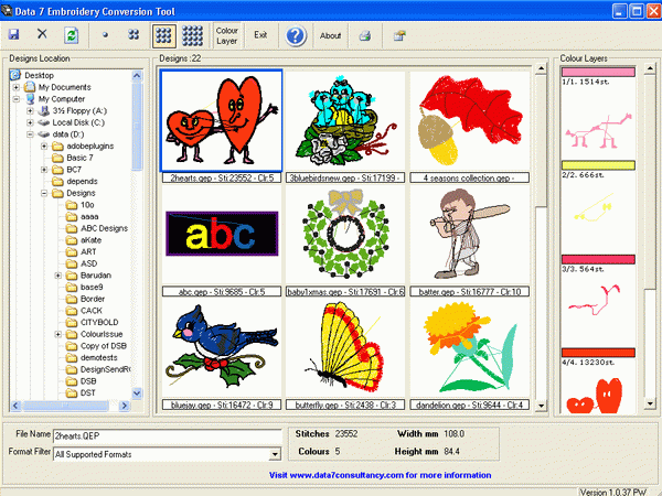 Data 7 Embroidery Conversion Tool