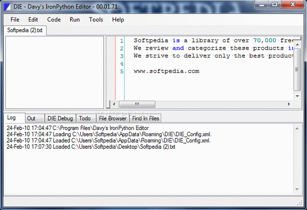 Davy's Ironpython Editor