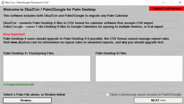 Dba 2 Csv / Palm2Google (formerly Dba2Csv)