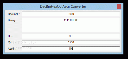 DecBinHexOctAscii Converter