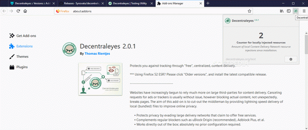 Decentraleyes for Firefox