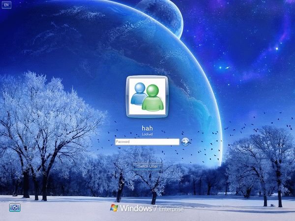 Deep Blue Winter Logon Screen