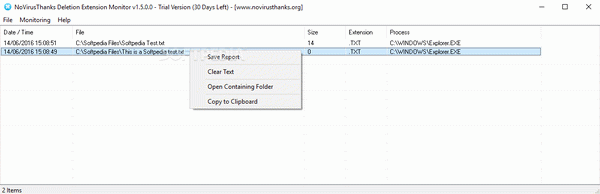 NoVirusThanks Deletion Extension Monitor