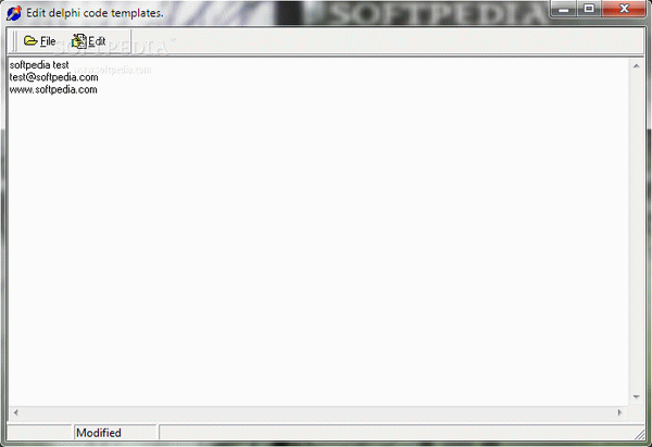 Delphi Code Template Editor