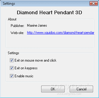 Diamond Heart Pendant 3D Screensaver