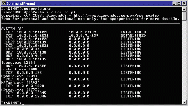 DiamondCS OpenPorts