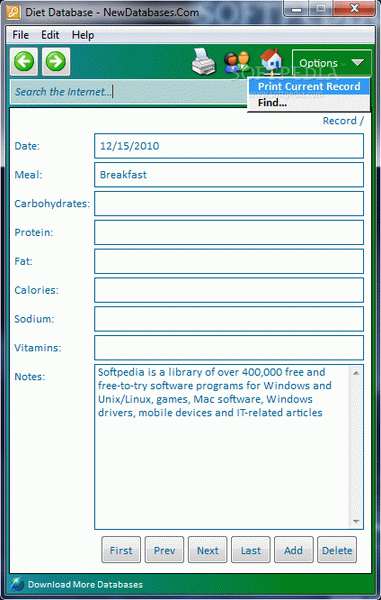 Diet Database