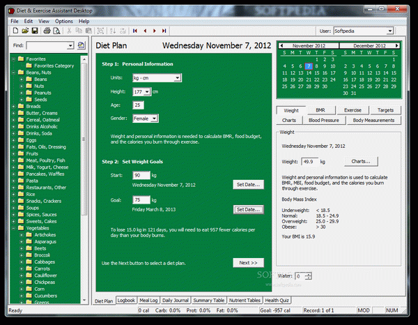 Diet & Exercise Assistant Desktop