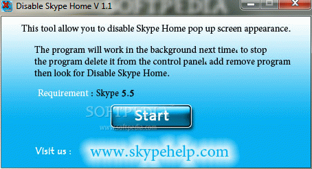 Disable Skype Home