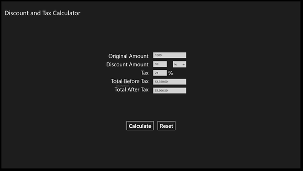 Discount and Tax Calculator