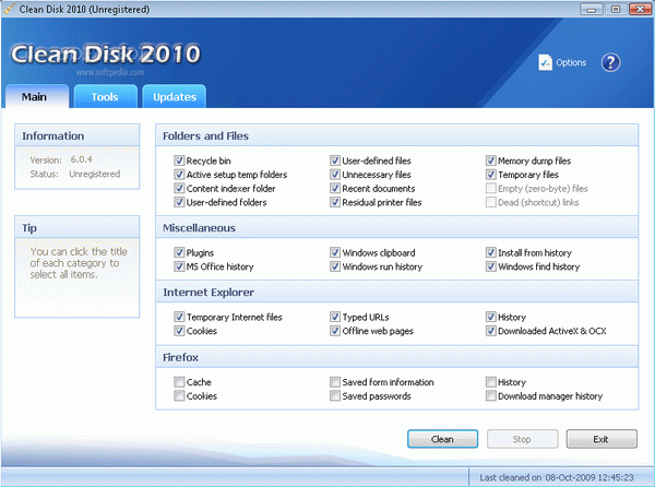 Clean Disk 2010 (formerly Disk Washer)