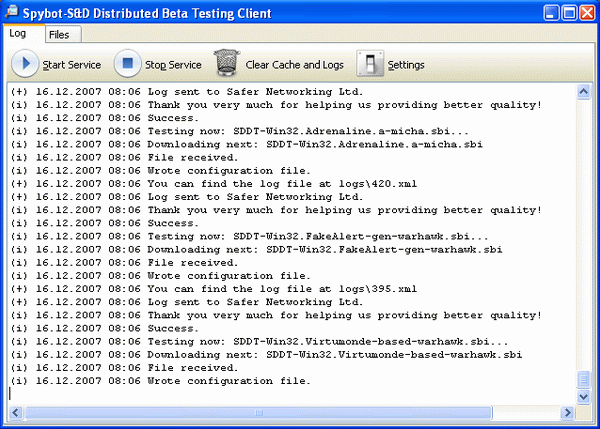 Spybot - Search & Destroy - Distributed Testing Client