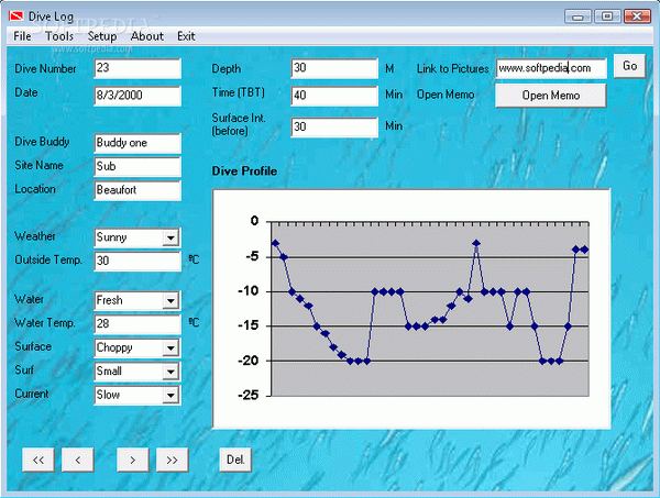 Dive Log Software