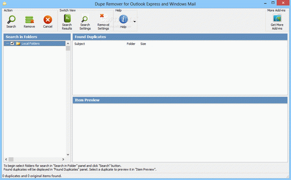 Dupe Remover for Microsoft Outlook Express and Windows Mail