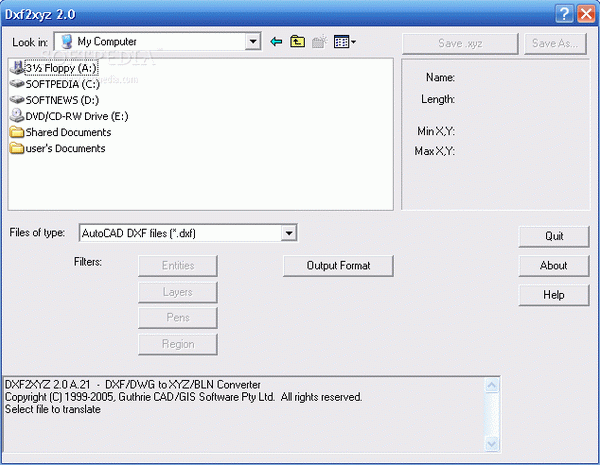 Dxf2xyz