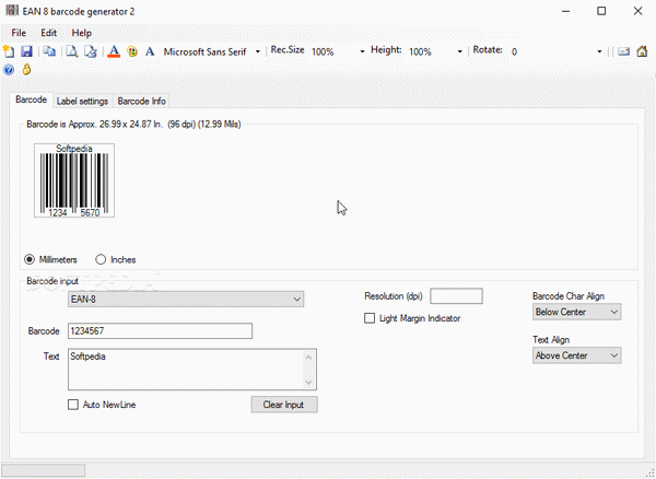 EAN-8 barcode generator 2