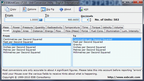 ESBUnitConv - Freeware Unit Conversion