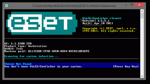 ESET Win32/Conficker worm remover