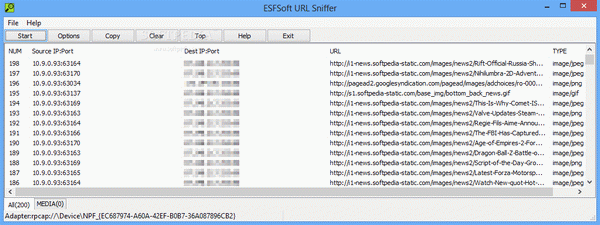 ESFSoft URL Sniffer