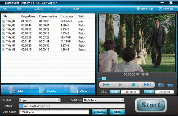 EarthSoft Bluray To AVI Converter