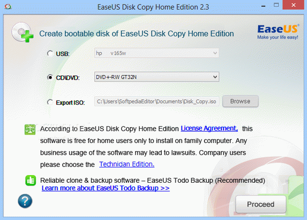 EaseUs Disk Copy Home Edition
