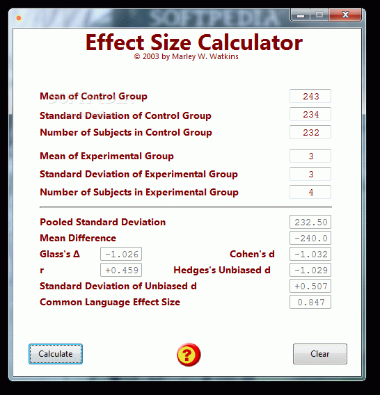 Effect Size Calculator